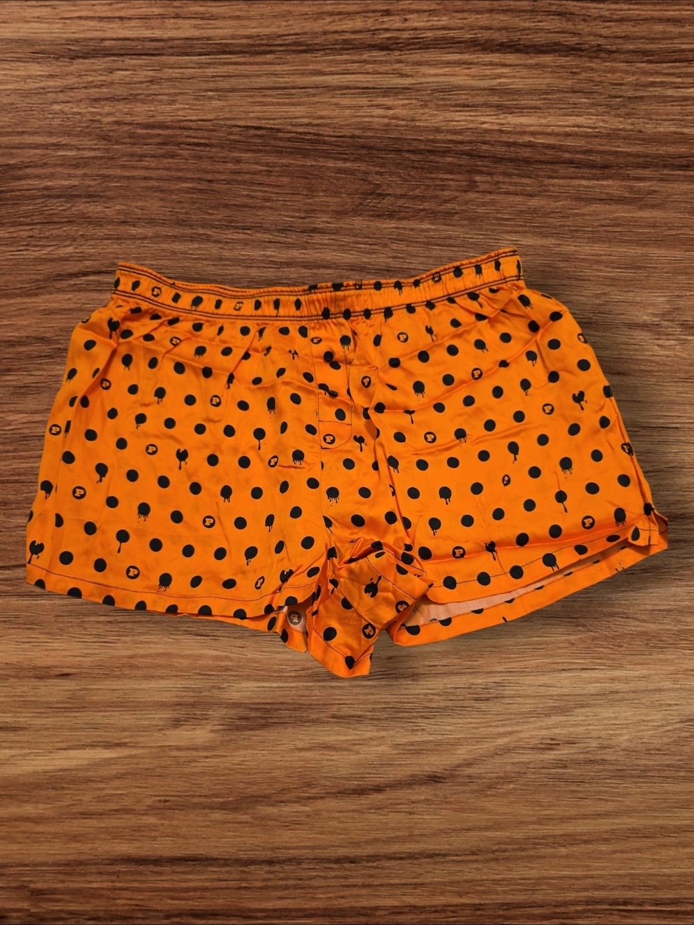 PINK Victoria's Secret Orange & Black Polka Dot Sleep Shorts